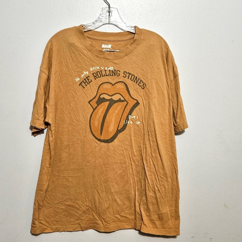 American Eagle Outfitters Tan Rolling Stones Crewneck Medium